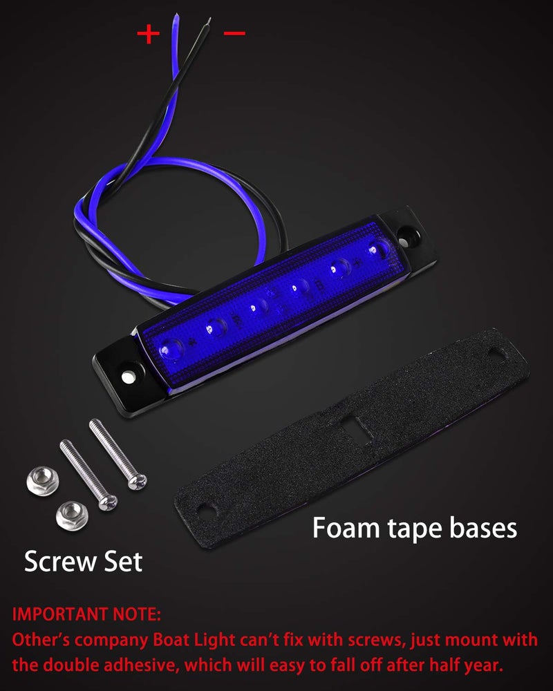 Shangyuan Marine Boat Lights, Utility Led Interior Lights for Deck Courtesy Transom Cockpit Light, 12v Waterproof Marine Lighs for Yacht Fishing Pontoon Boat Sailboat Kayak Bass Boat, Blue, 10PCS - Image 3